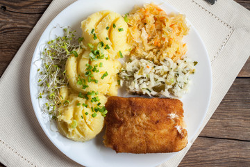 Fried fish fillet of cod.