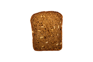 Slice of bread on white background