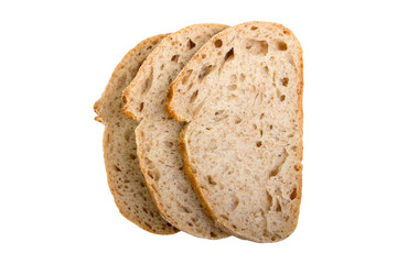 Bread sliced, isolated on white background