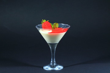 Delicious sweet dessert with strawberry.