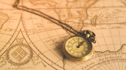 Vintage style closeup antique pocket watch