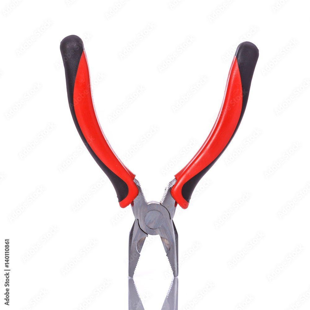 Wall mural new pliers. studio shot isolated on white