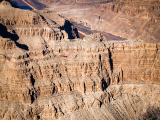 Helicopter flying over Grand Canyon West Rim - Arizona, USA