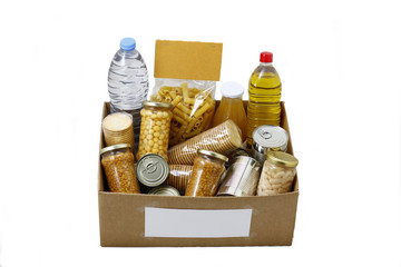 Food in a donation  box