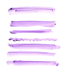 Set photo pink watercolor hand painted brush strokes isolated on white background, grunge paper texture, (with clipping path)