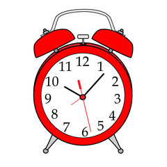  Isolated Cartoon Alarm Clock.