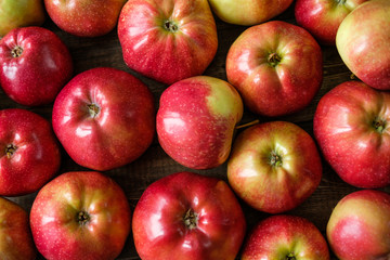 Red ripe apples close-up