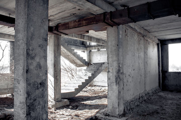 Fototapeta na wymiar Old concrete staircase