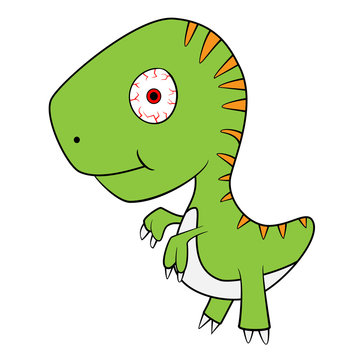 Cute Cartoon of Baby T-Rex Dinosaur