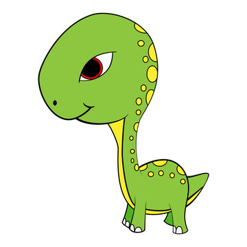 recommend clip art: Cartoon of Green Baby Brontosaurus Dinosaur
