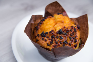 Delicious muffin close up