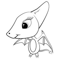 Cartoon of Baby Pterodactyl Dinosaur. © spawn