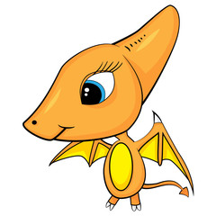 Cartoon of Baby Pterodactyl Dinosaur. © spawn