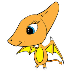 Cartoon of Baby Pterodactyl Dinosaur. © spawn