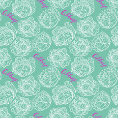 Fototapeta premium seamless sketch cabbage