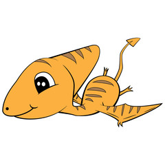 Cartoon of Baby Pterodactyl Dinosaur.