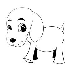 Isolated Cartoon Cute Dog