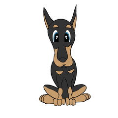 Fototapeta premium Isolated Cartoon Cute Dog