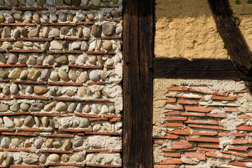 Half timbered house detail at the ecomusee in Alsace