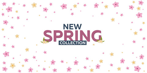 Spring banner. Background with sacura. Vector illustration.