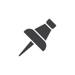 Push pin icon vector, filled flat sign, solid pictogram isolated on white. Symbol, logo illustration. Pixel perfect