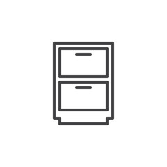 Cabinet, archive line icon, outline vector sign, linear style pictogram isolated on white. Symbol, logo illustration. Editable stroke. Pixel perfect