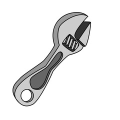 Isolated Crescent Wrench Cartoon