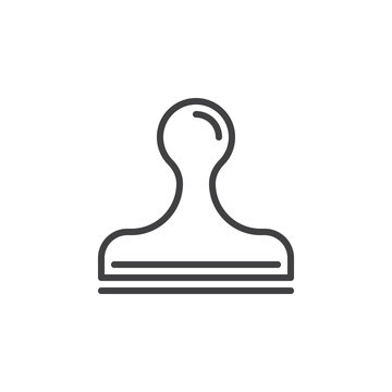 recommend clip art: Rubber stamp line icon, outline vector sign, linear style pictogram isolated on white. Symbol, logo illustration. Editable stroke. Pixel perfect