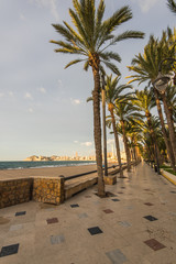 Seaside promenade in sunny Benidorm,Alicante,Spain