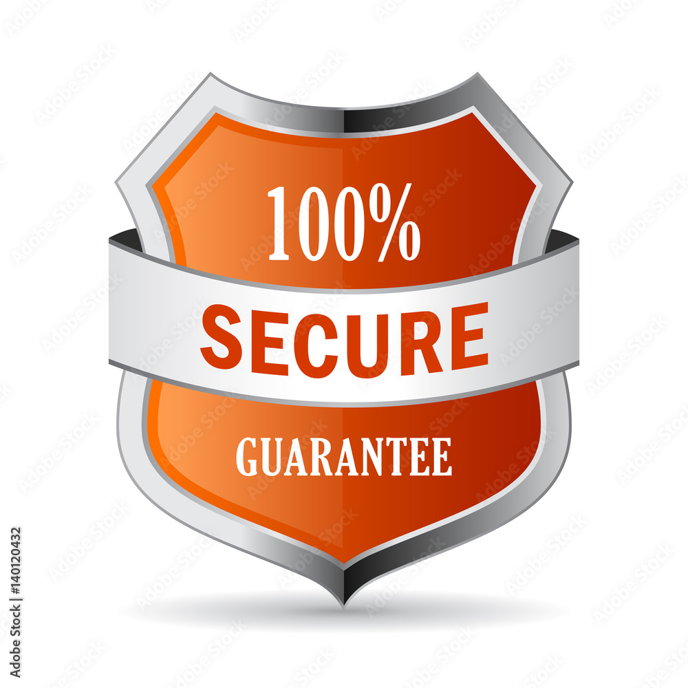 Poster 100 secure guarantee shield icon