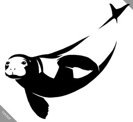 black and white linear paint draw Navy seal illustration