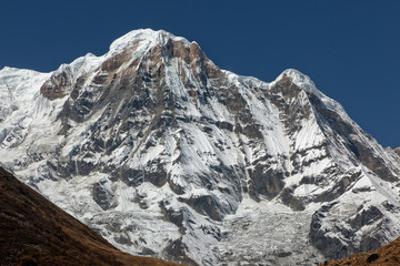 Closeup portrait of the Annapurna South - Nepal, Himalayas
