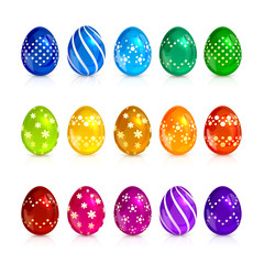 Set of brightly colored Easter eggs