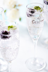 Sparkling water with blackberry