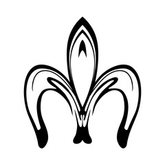 Abstract fleur de lis icon isolated on white