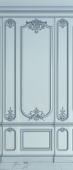 Wall panels in classical style. 3d rendering