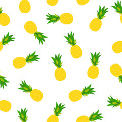 Pineapple  Natural Seamless Pattern Background Vector Illustrati