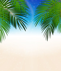 Fototapeta premium Palm Leaf Vector Background Illustration
