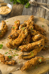Homemade Breaded Fried Portabella Mushroom Fries