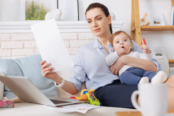 Competent strong woman managing her career and family