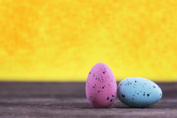 Easter theme. handmade Eggs  background, place for typography, 