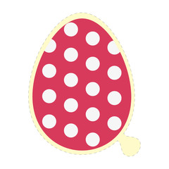 Easter egg sticker icon in trendy flat style.