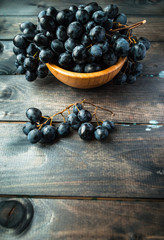 Bunch of black grapes