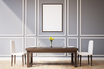 Dining room with a picture