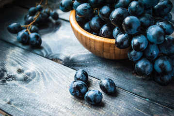 Bunch of black grapes