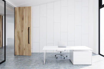 CEO office with a laptop