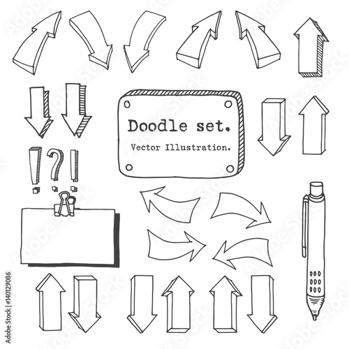 Download "Hand drawing vector arrow collection, doodle illustration ...