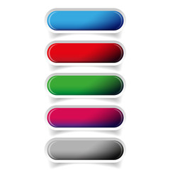 Colorful glossy web bar button vector
