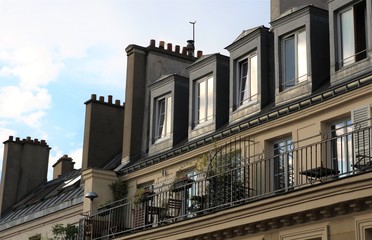 Paris roofs and building city view