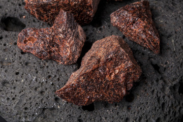 Dragon's blood is a red resin obtained from different species of plant : Croton, Dracaena, Calamus rotang. It has been in continuous use since ancient times as varnish, medicine, incense, and dye.